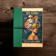Χειροποίητο Τετράδιο Floral Γυναικείο Be Kind To Your Mind Σχέδιο & Κλείσιμο με Λάστιχο