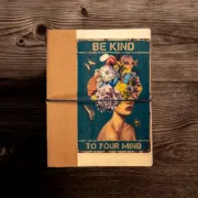 Χειροποίητο Τετράδιο Floral Γυναικείο Be Kind To Your Mind Σχέδιο & Κλείσιμο με Λάστιχο - Image 2