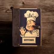 Χειροποίητο Τετράδιο Με Chef's Notebook Σχέδιο & Δερμάτινο Κούμπωμα