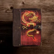 Χειροποίητο Τετράδιο Με Fantasy Dragon Σχέδιο & Δερμάτινο Κούμπωμα