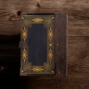 Χειροποίητο Τετράδιο Με Tarot Skeleton Lovers & Δερμάτινο Κούμπωμα - Image 2